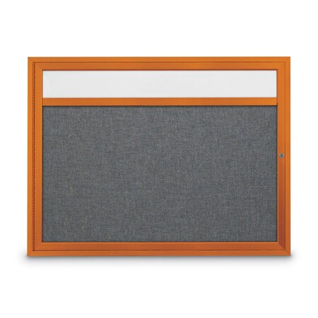 United Visual Products Slim Enclosed Corkboard, 30"x36", Satin Alum Frame/Ultramarine UVEB3036-SATIN-ULTMAR